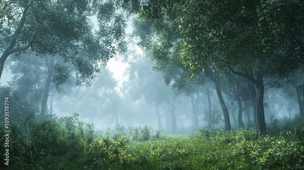 Misty Forest Enchantment: A Serene Walk Through Nature's Embrace Misty Forest Enchantment: A Serene Walk Through Nature's Embrace
