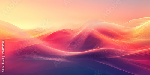 Abstract Background - Flowing Pink and Orange Waves