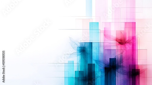 Wallpaper Mural Colorful city skyline blended with blooming flowers, showcasing vibrant hues and abstract forms for a serene and artistic landscape. Torontodigital.ca