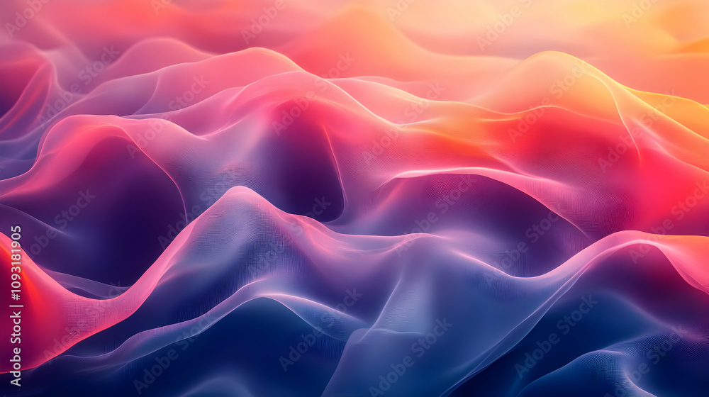 Obraz premium Abstract Background - Flowing Pink and Blue Waves