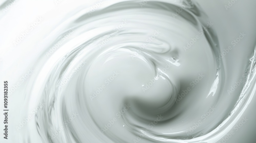 Soft White Swirling Milk in Coffee Cup on Isolated Background