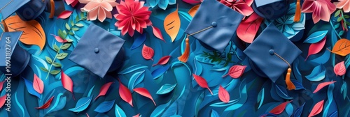 Detailed view of a graduation banner with custom designs and personalized messages for a specific graduation event ,