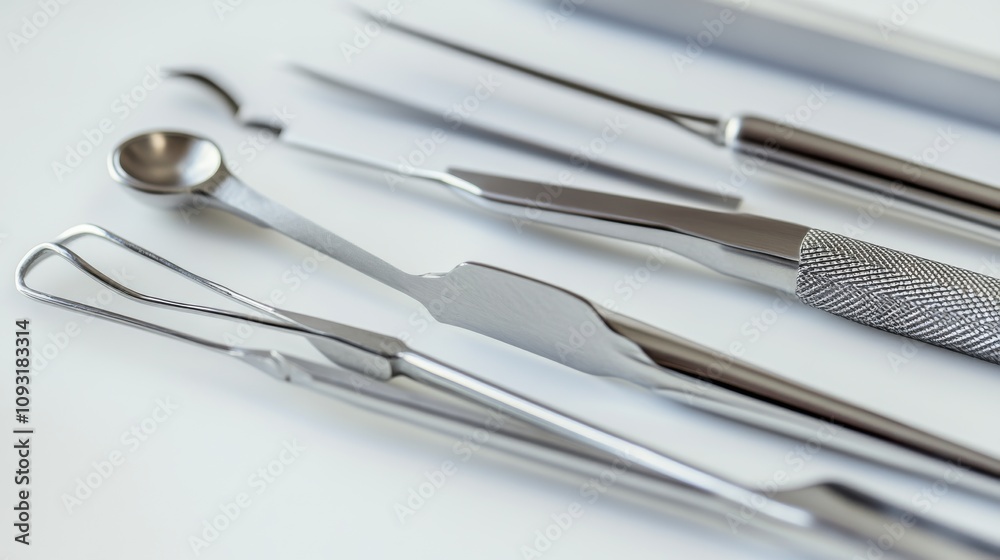 Surgical Instruments on an Isolated White Background Surgical Instruments on an Isolated White Background