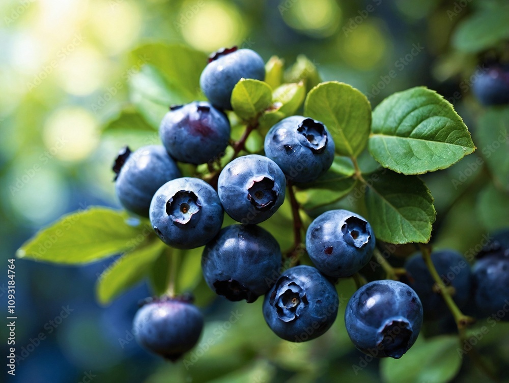 Blueberries on a Bush in a Forest Blueberries on a Bush in a Forest