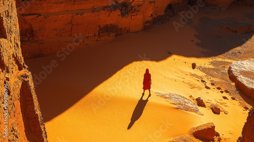 Dramatic shadow of the benben pyramid cast on the sands of the desert egypt landscape photography sunset atmosphere artistic perspective photo