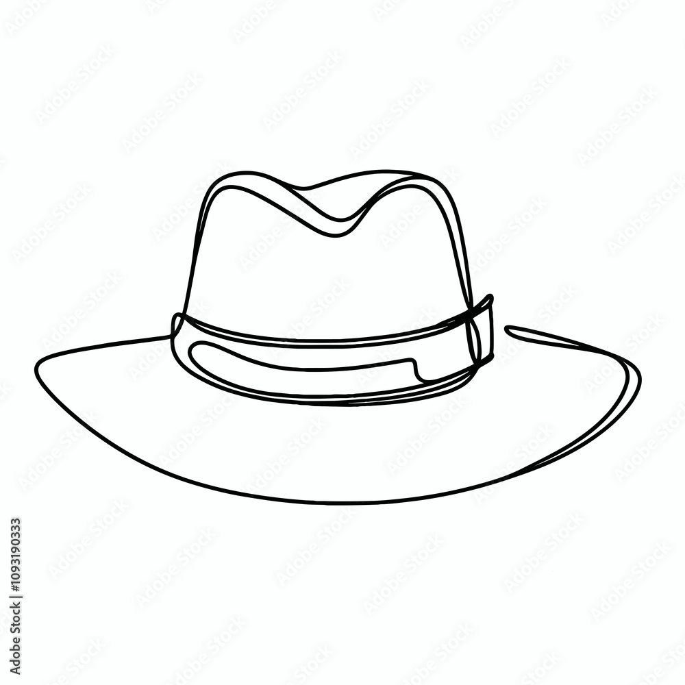 Minimalist line art of a cowboy hat in a simple black and white style, AI Generation Minimalist line art of a cowboy hat in a simple black and white style, AI Generation