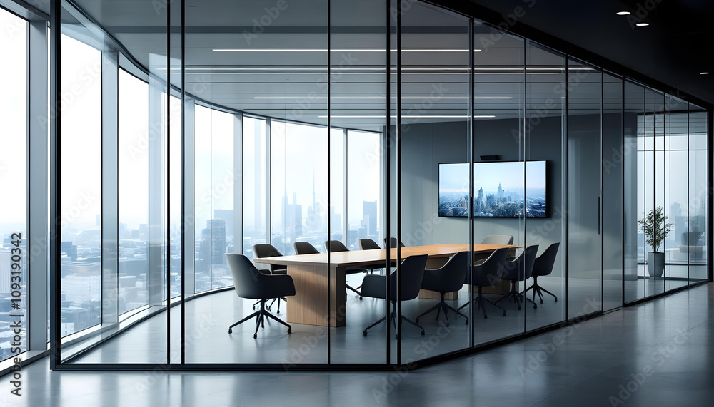 Fototapeta premium Detailed Office Design: Stylish and Functional Workspace Interior