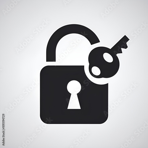 A vector silhouette image of a lock icon 