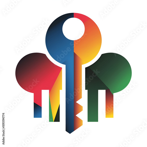 Colorful image of a key icon 