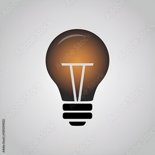 A vector silhouette image of a bulb icon 
