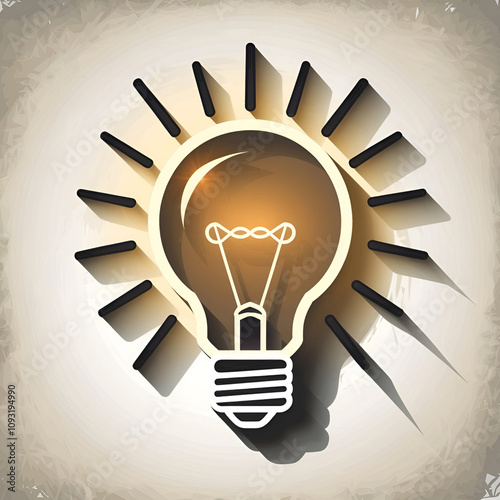 A vector silhouette image of a bulb icon 