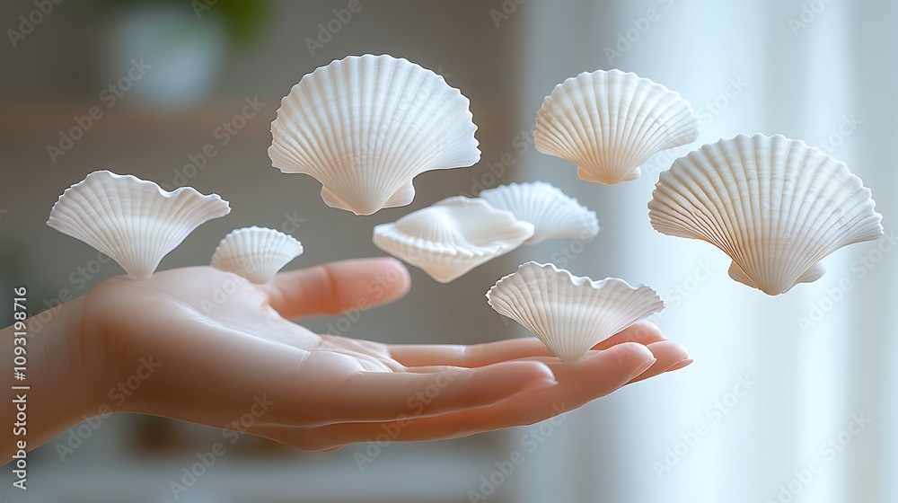 Floating shells art Floating shells art