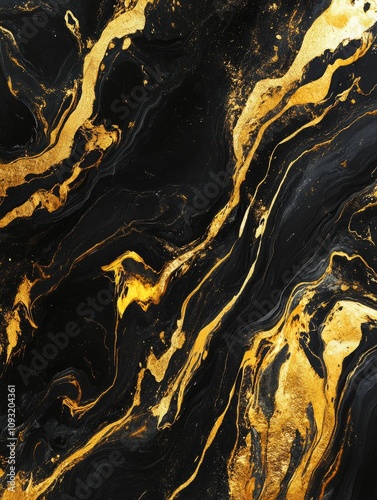 Black and Gold Marble Surface