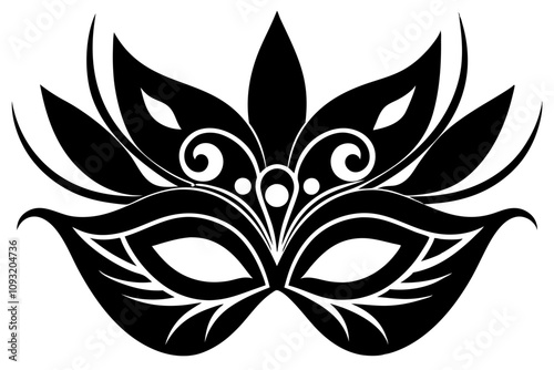 Festival Mask Silhouette - Decorative Masquerade Mask Vector Design