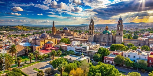 Panoramic View of Aguascalientes, Mexico: Captivating Landscape, Vibrant Culture, and Rich History in a Stunning Horizon Scene