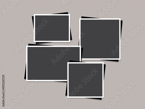 Template design for a blank instant photo frame