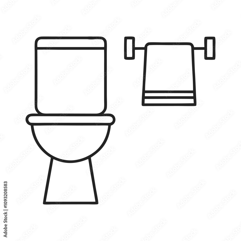 Line Art Toilet Icon Vector Illustration Line Art Toilet Icon Vector Illustration