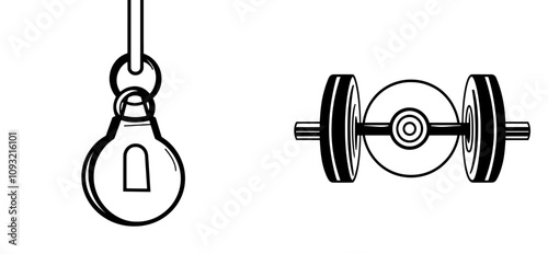 Flat icon for modern apps and websites showing a heavy metal mass.