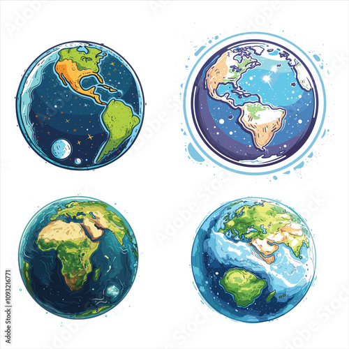 Planet Earth Vector Illustration on a White background