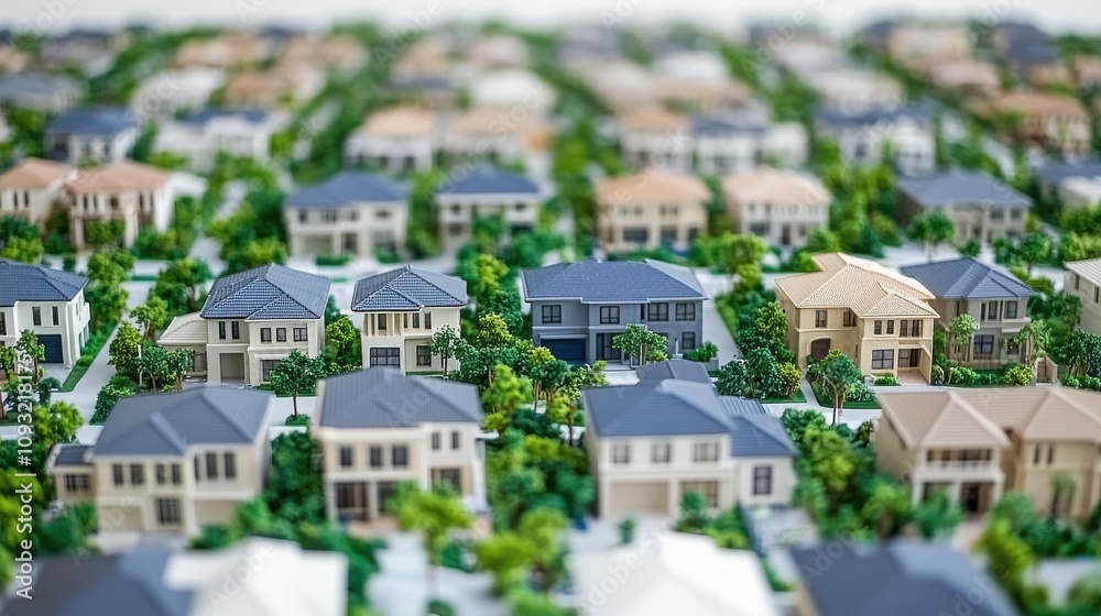 Fototapeta premium Miniature Houses on Market Display Model