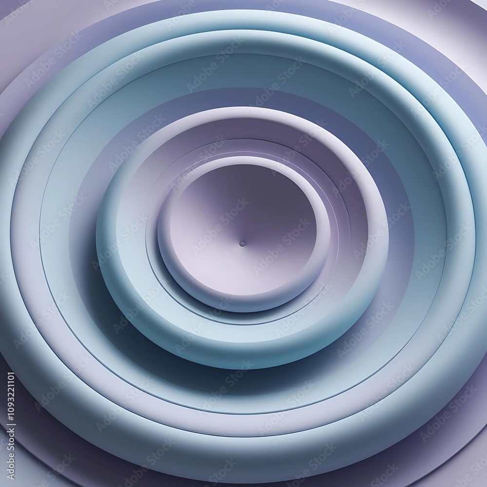 Slow, expanding concentric circles radiating a calming gradient of soft blue and lavender. Slow, expanding concentric circles radiating a calming gradient of soft blue and lavender.