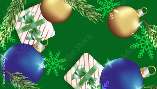 Colorful Vector Illustration Christmas Season Celebration 3d Background With Element. For Background, Banner, Pamphlet, Certificate and Presentation