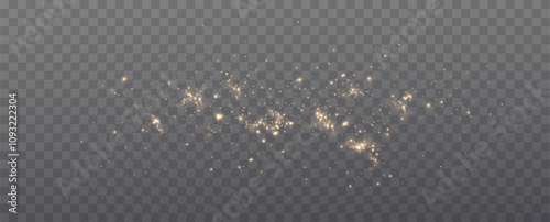 Golden Dust Light.Glowing Christmas Dust Backdrop.	