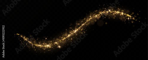 Christmas glowing bokeh. A blur of sparks and golden stars sparkle with a special light. Golden bokeh effect.