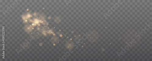 Christmas glowing bokeh. A blur of sparks and golden stars sparkle with a special light. Golden bokeh effect.