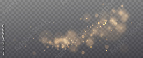 Christmas glowing bokeh. A blur of sparks and golden stars sparkle with a special light. Golden bokeh effect.