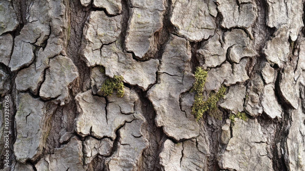 Close-up of Tree Bark Texture with Moss Close-up of Tree Bark Texture with Moss