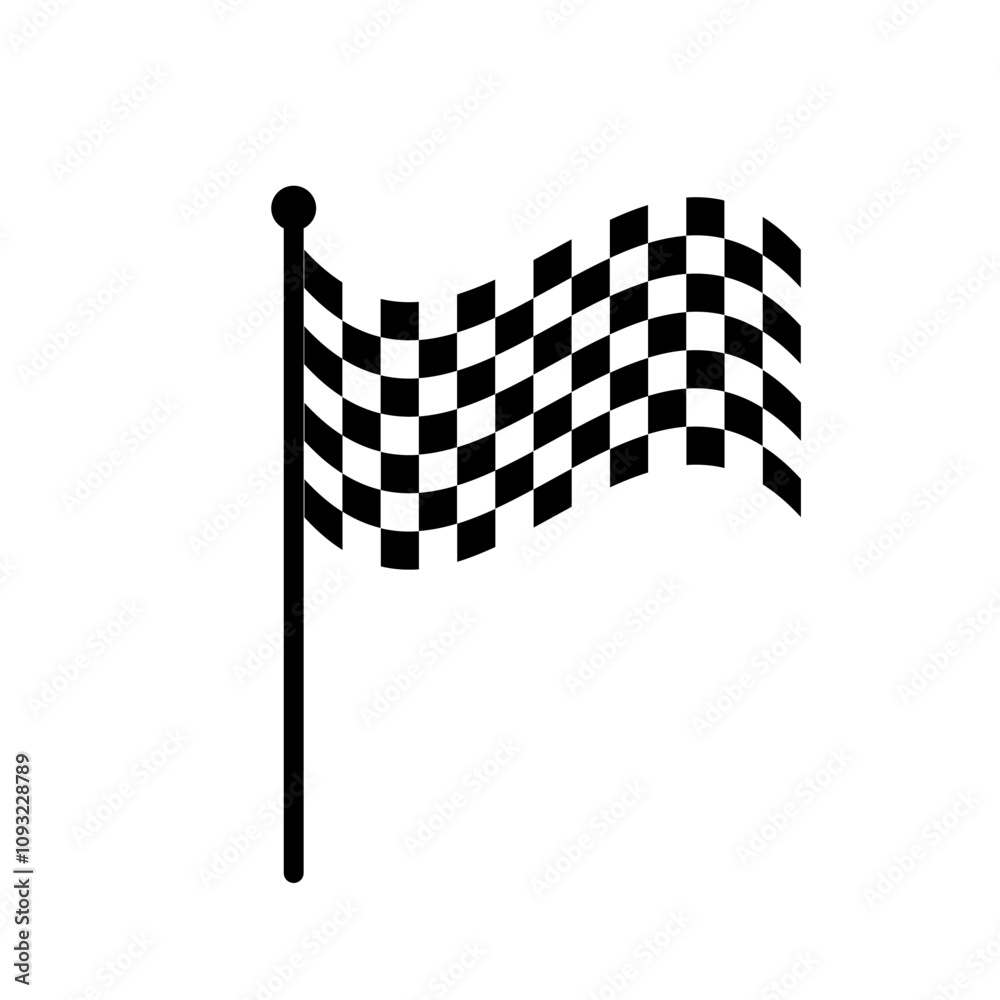 Fototapeta premium Racing flag vector icon on white background. Checkered flag. start and finish crossed flag. Racing flag.