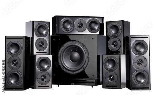 Bild auf Leinwand Speakers, strong bass, several speakers