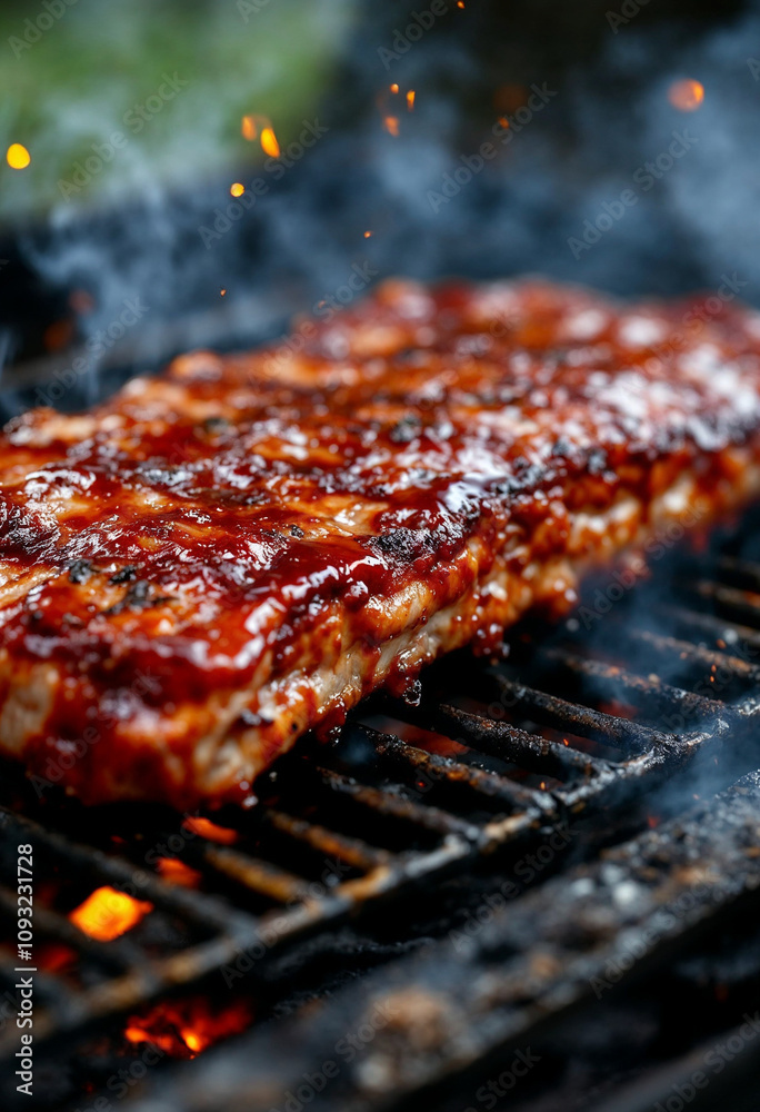 Sticky Pork Ribs with Smoky Barbecue Sauce Sticky Pork Ribs with Smoky Barbecue Sauce