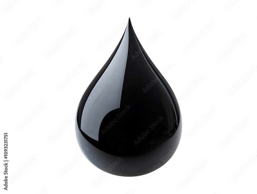 Black oil drop isolated on transparent or white background, png Black oil drop isolated on transparent or white background, png