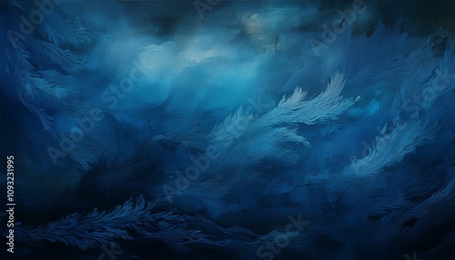 Deep blue abstract art. Shades of blue create a mesmerizing underwater scene.