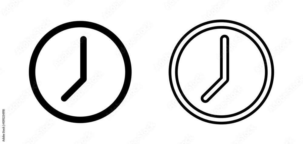 flat clock time icon set flat clock time icon set