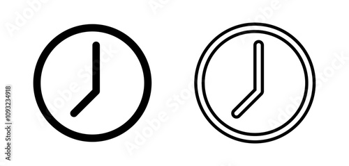 flat clock time icon set