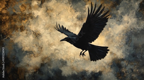 crow in flight