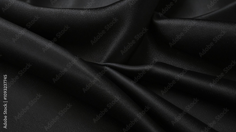 Fototapeta premium Smooth Black Satin Texture: Luxurious and Elegant Abstract Background