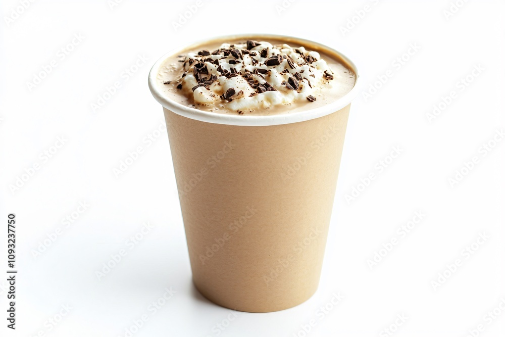 Iced Coffee in a To-Go Cup with Chocolate Shavings Iced Coffee in a To-Go Cup with Chocolate Shavings