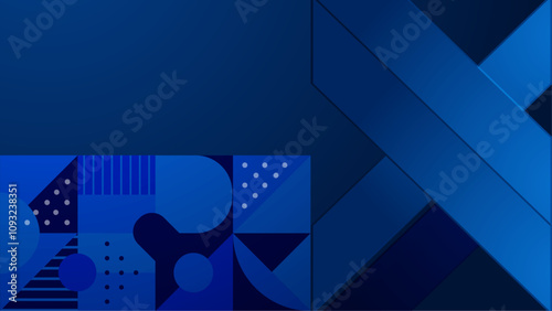 Abstract dark blue geometric gradient background for business presentation, technology seminar or modern creative show