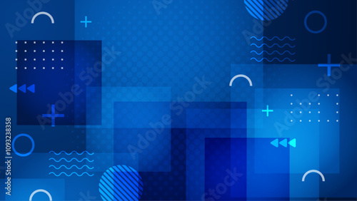 Abstract dark blue geometric gradient background for business presentation, technology seminar or modern creative show