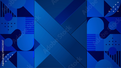 Abstract dark blue geometric gradient background for business presentation, technology seminar or modern creative show