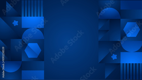 Abstract dark blue geometric gradient background for business presentation, technology seminar or modern creative show