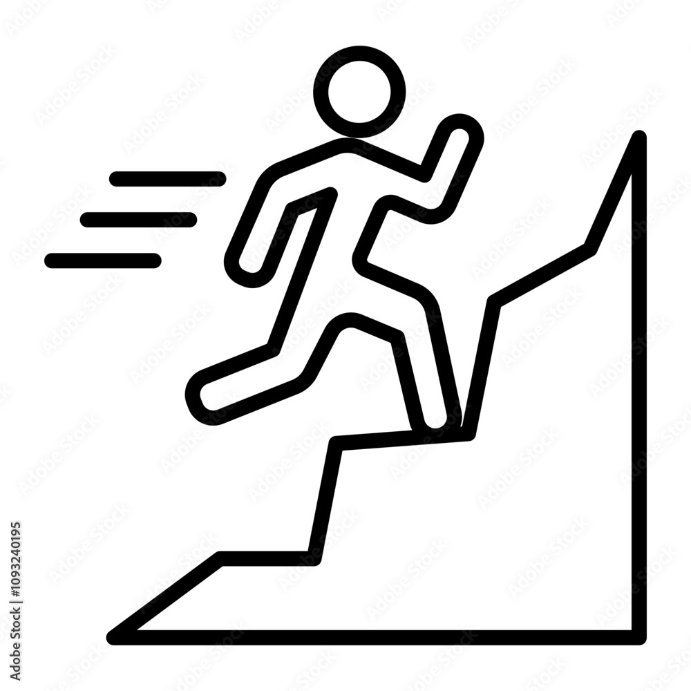 Trail Running Vector Line Icon Design Trail Running Vector Line Icon Design