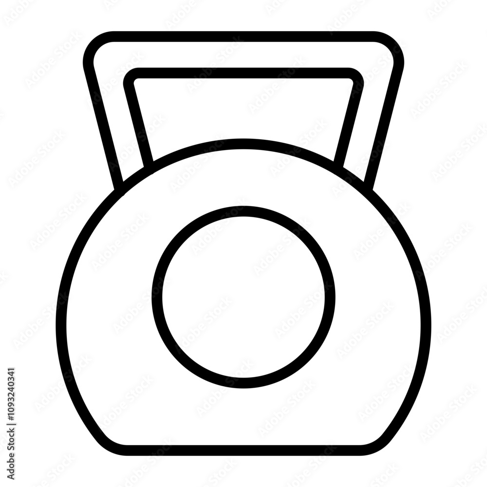 Kettlebell Vector Line Icon Design