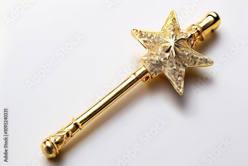 magic wand notes star wand shaped with gold sparkles photo