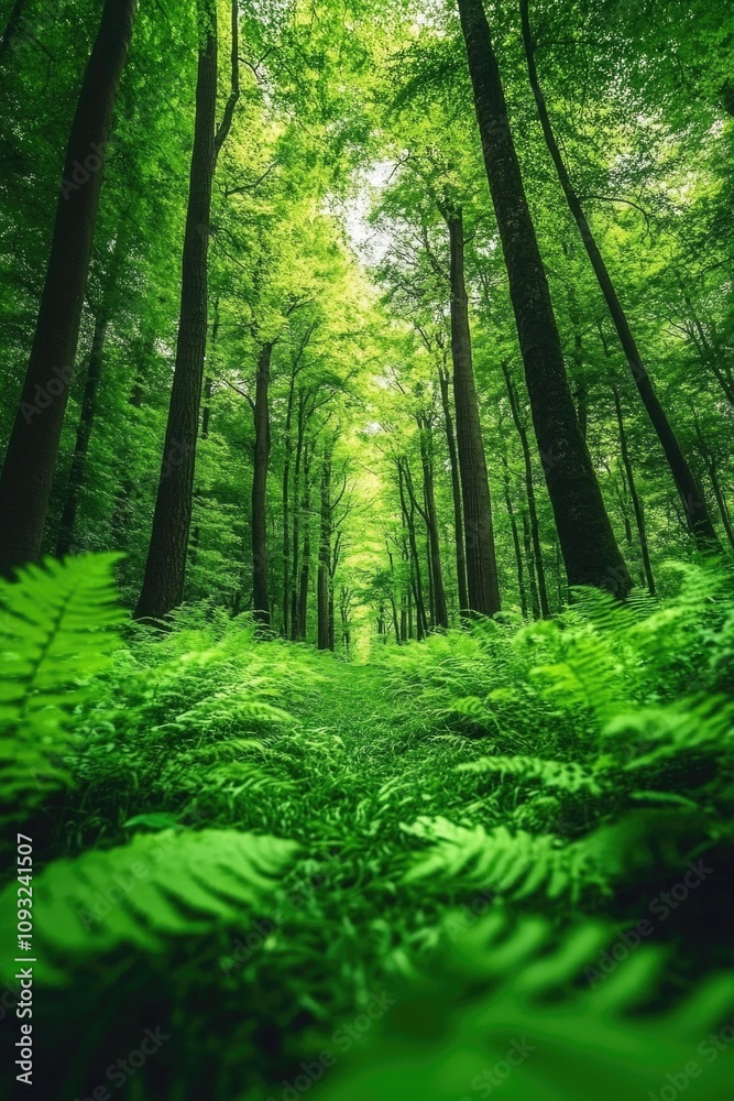 Lush Green Forest with Trees Lush Green Forest with Trees