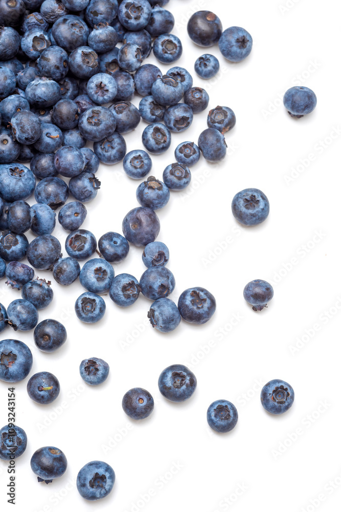 Ripe blueberries isolated on a white background. Harvesting Ripe blueberries isolated on a white background. Harvesting